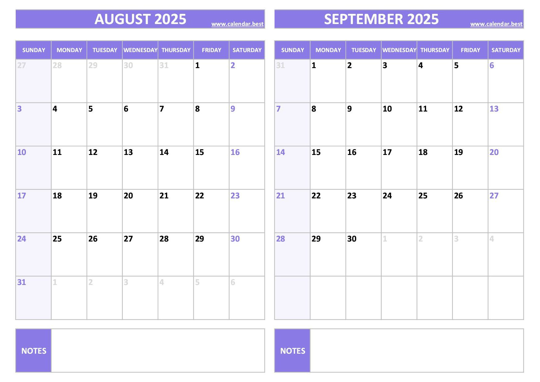 Printable August And September 2025 Calendar - Free Pdf &amp;amp; Jpg - August - September 2025 Calendar