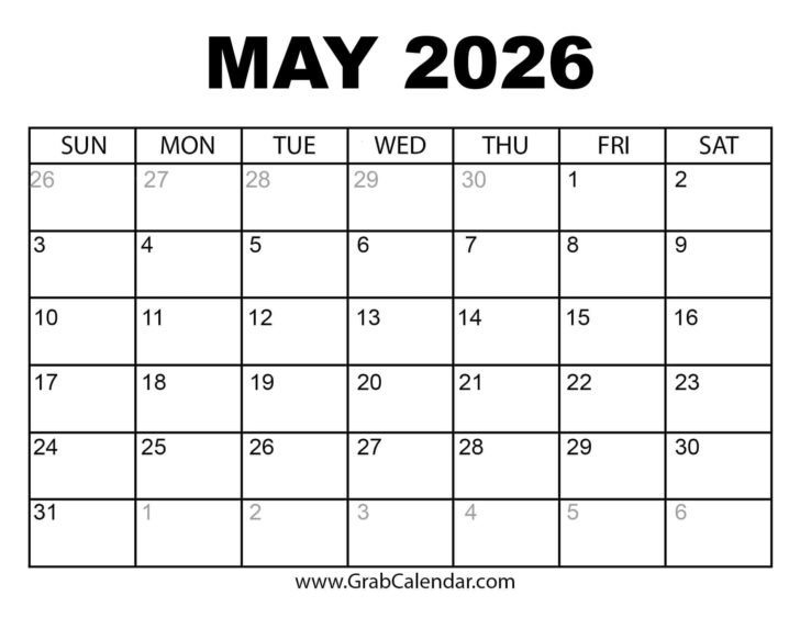 August 2025 May 2026 Calendar Printable