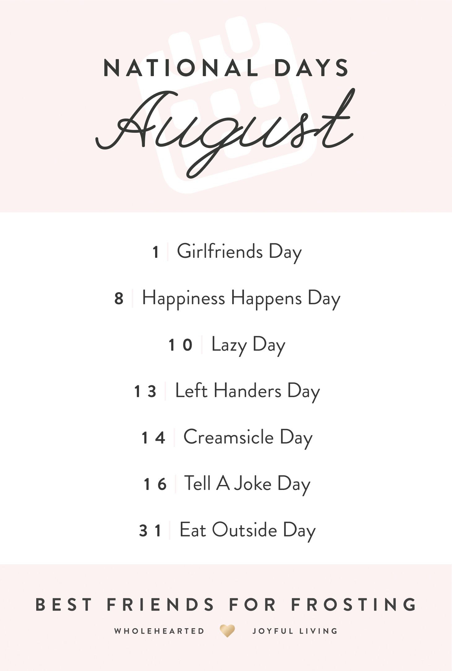 Promo Original National Day Calendars 2026 - National Day Calendar For August 2025