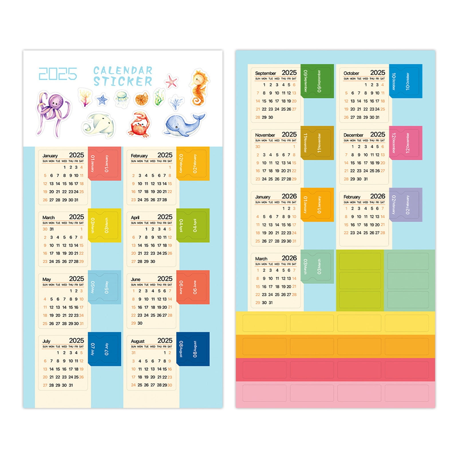 2025 Calendar Month Stickers, Diary Label Stickers, Waterproof Vinyl, Customizable Design, For Planners, Office Organization, Date Tracking, Cute - September 2025 Calendar Waterproof
