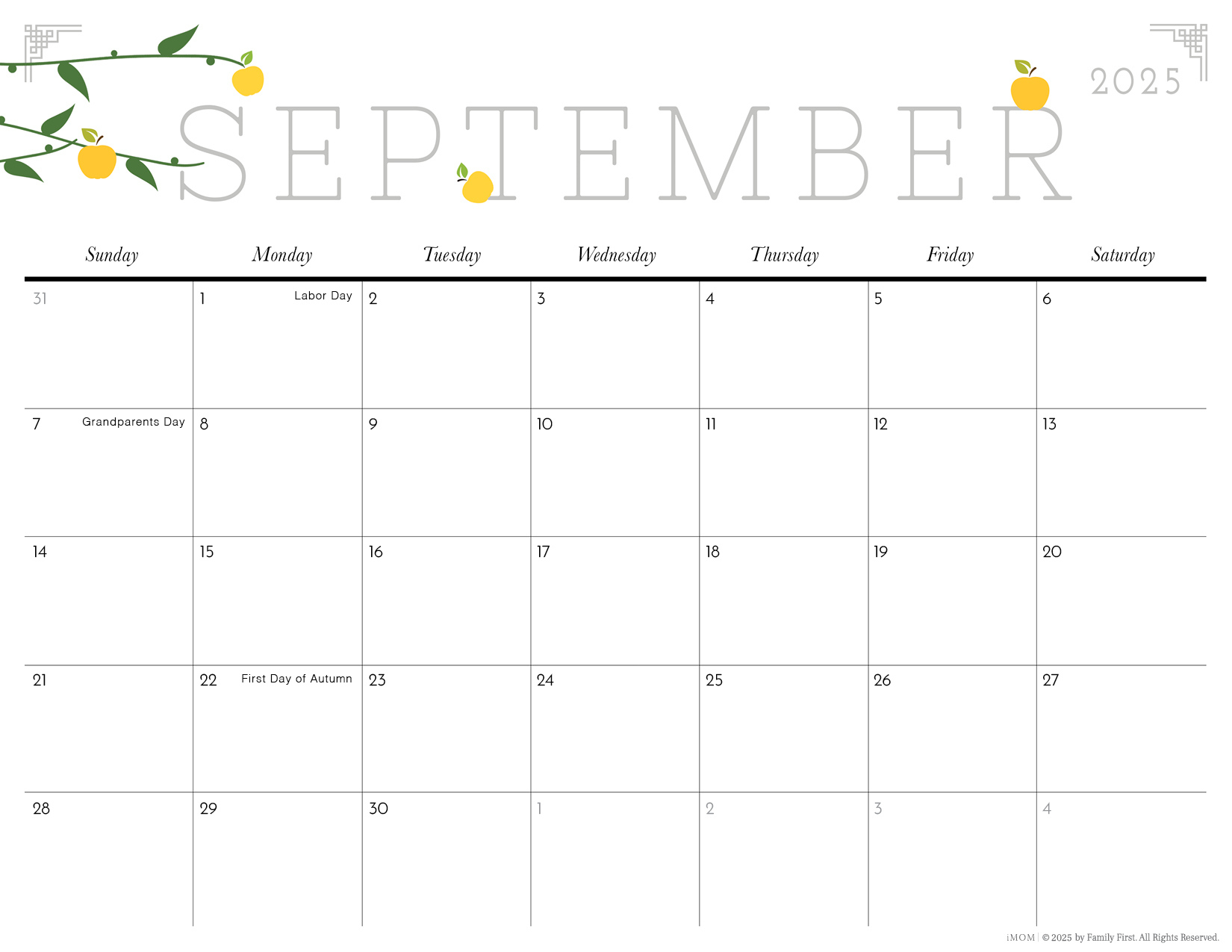 2025 Cute Printable Calendars For Moms - Imom - September Calendar 2025 Printable Cute