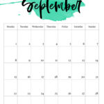 2025 Monday Start Watercolor Calendar – Paper Trail Design – September 2025 Calendar Monday Start