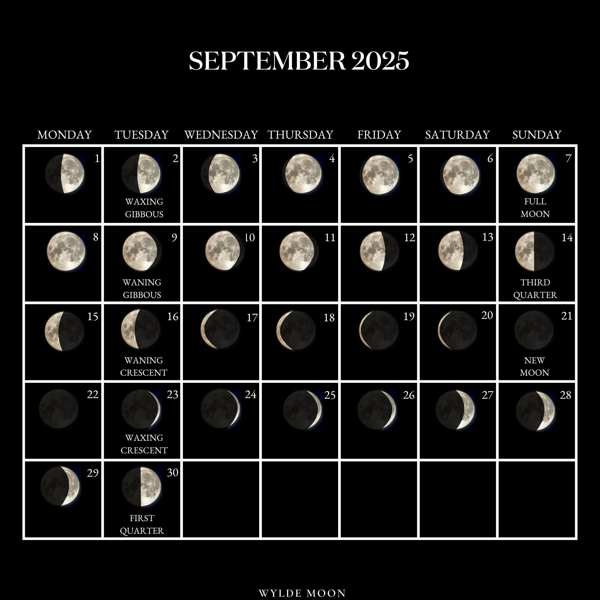 2025 Moon Calendar - Every Phase And Stage Of The Moon - Full Moon Schedule September 2025 Calendar