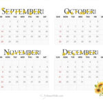 4 Month Calendar Printables – September, October, November And – September Through December 2025 Calendar