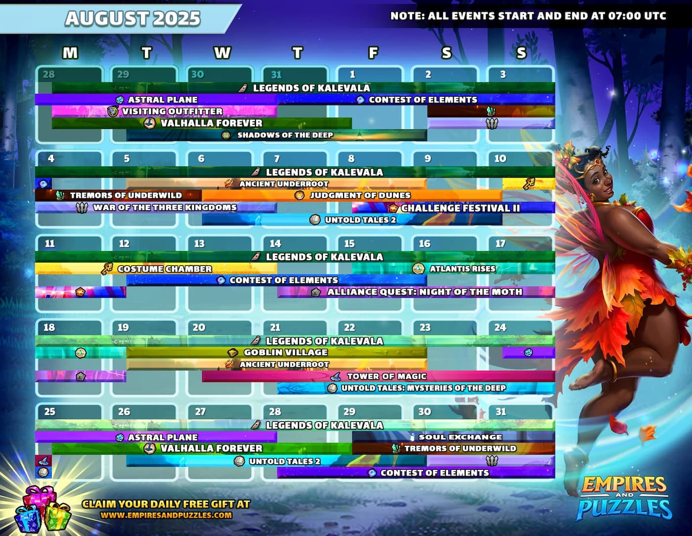 August 2025 Calendar Of Events | Empires &amp;amp; Puzzles - August 2025 Calendar Events