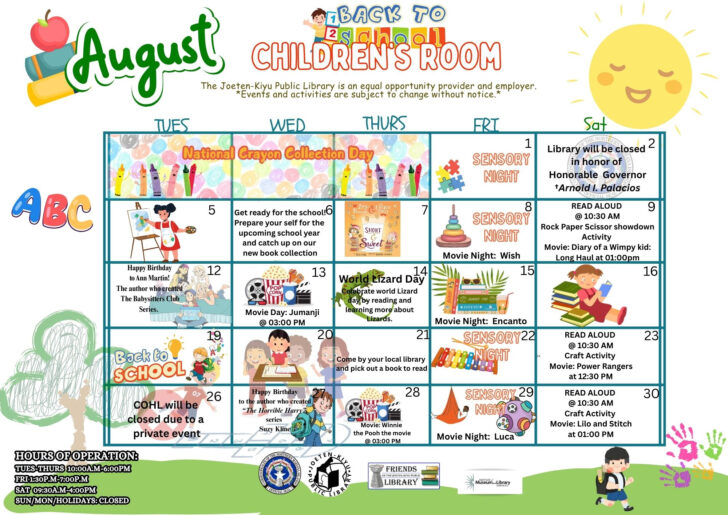 August 2025 Calendar Events