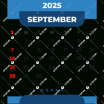 Blue Calendar 2025 Month September Clipart Vector, Month, Calendar – September 2025 Calendar Blue