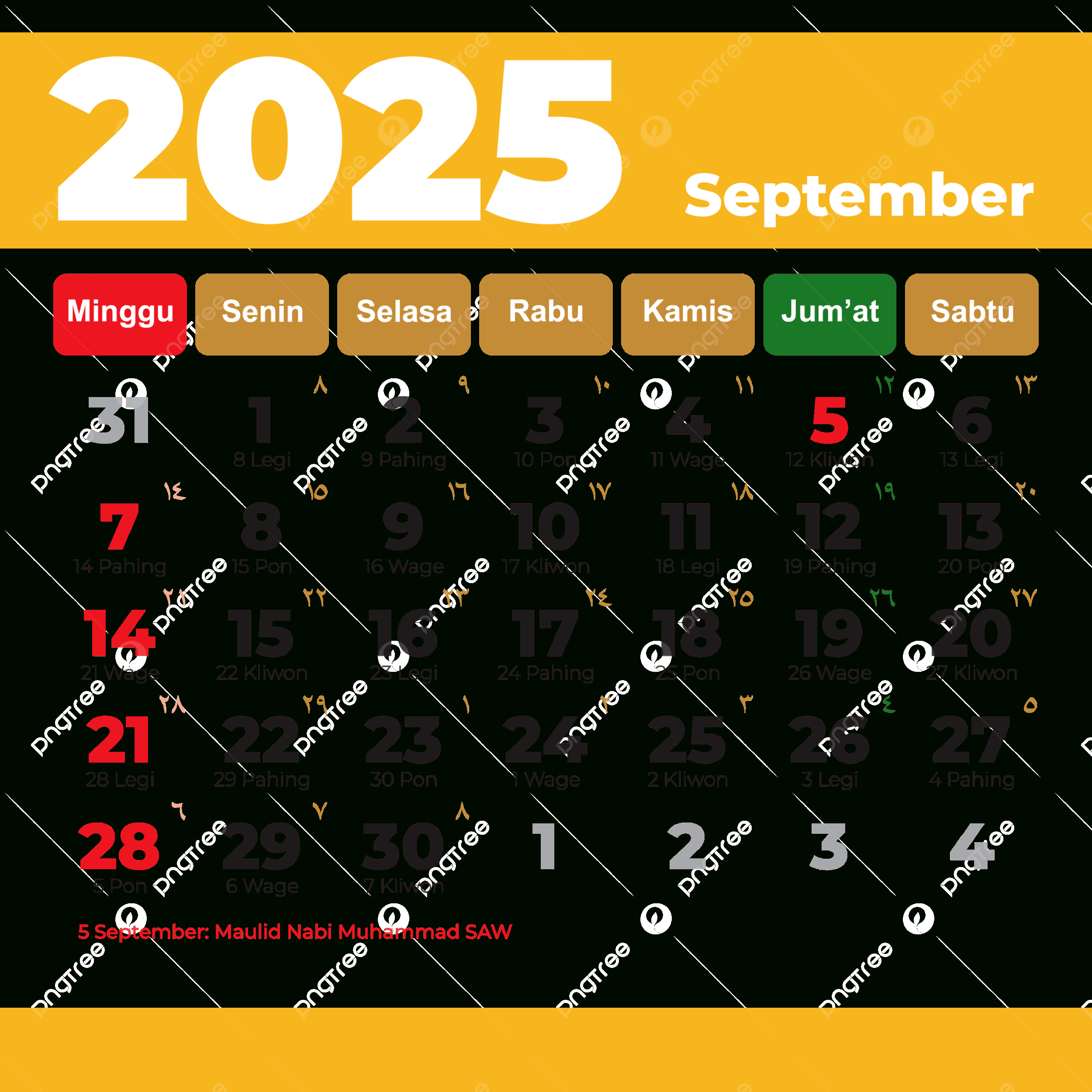 Complete Hijri Calendar September 2025 Vector, 2025 Hijri Calendar - September 2025 Calendar With Islamic Dates