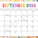 Cute 2025 Free Printable Monthly Calendars – Cassie Smallwood – 2025 September Calendar with Holidays Printable
