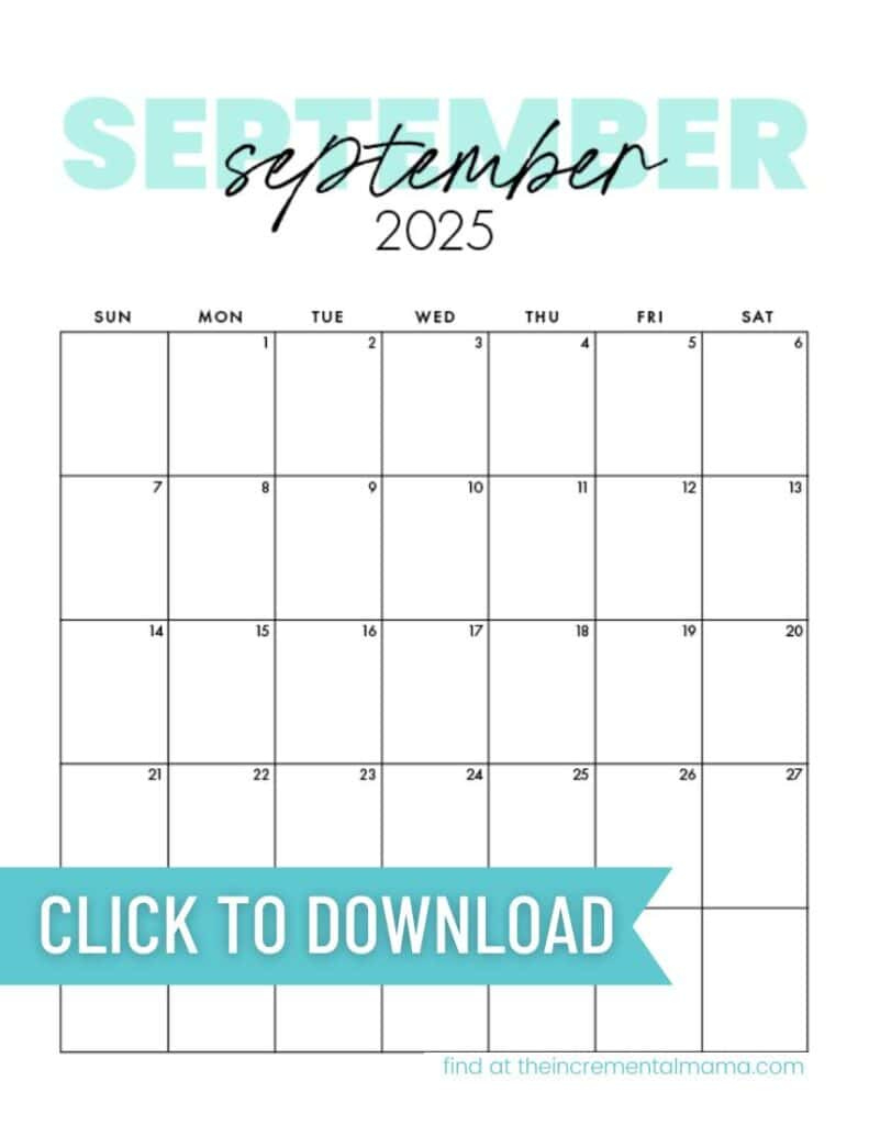 Cute 2025 Monthly Calendar Free Printable - September 2025 Calendar Options