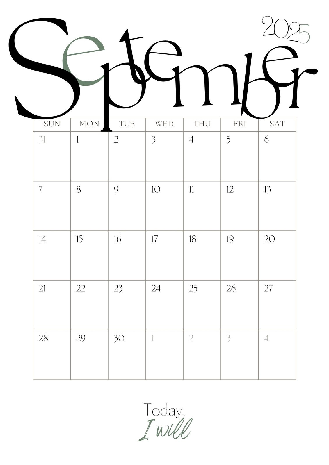 Free And Customizable September Templates - September 2025 Calendar Canva