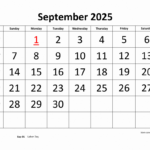 Free Download Printable September 2025 Calendar, Large Font Design – Large September 2025 Calendar