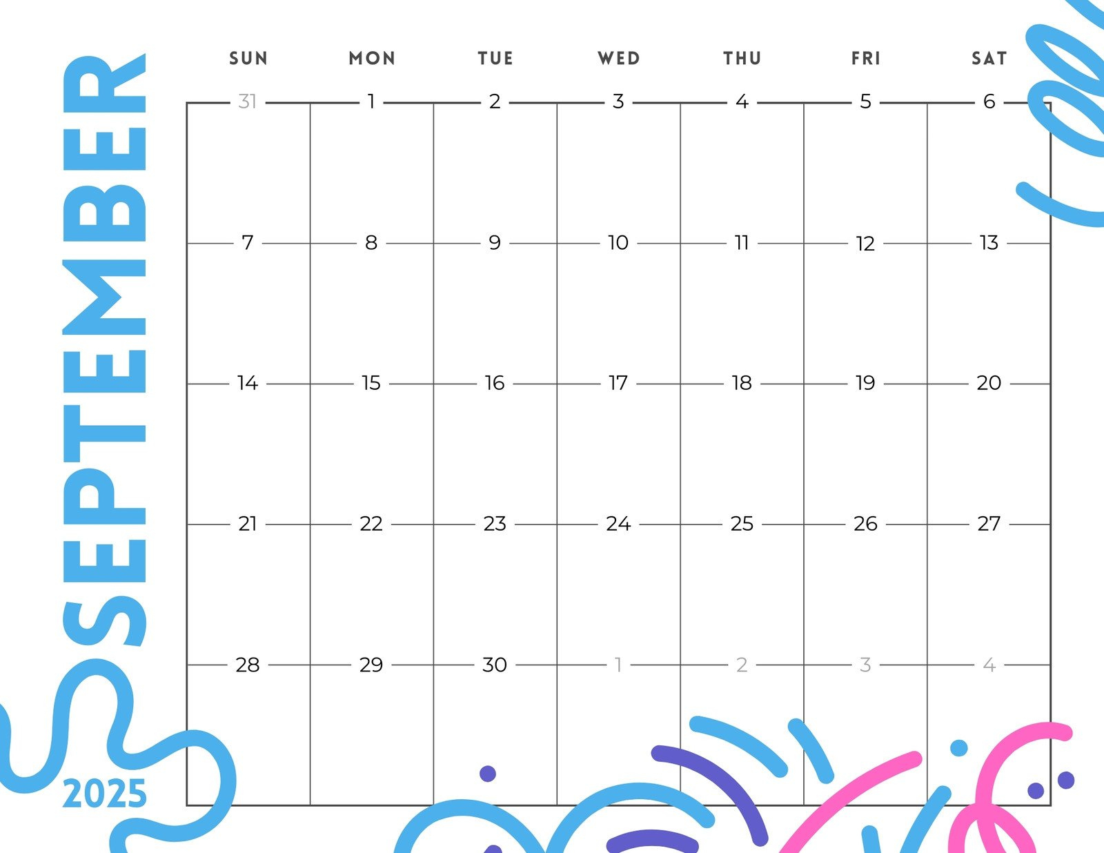 Free Printable September 2025 Calendar Templates | Canva - September Calendar 2025 Planner Printable