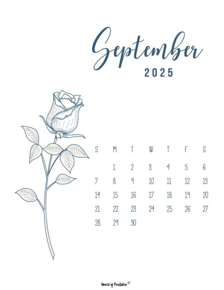 September 2025 Calendar Cursive