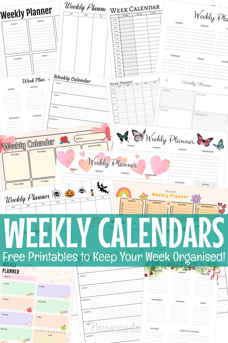 Free Printable Weekly Calendar Template - September 2025 Calendar Homemade Gifts Made Easy
