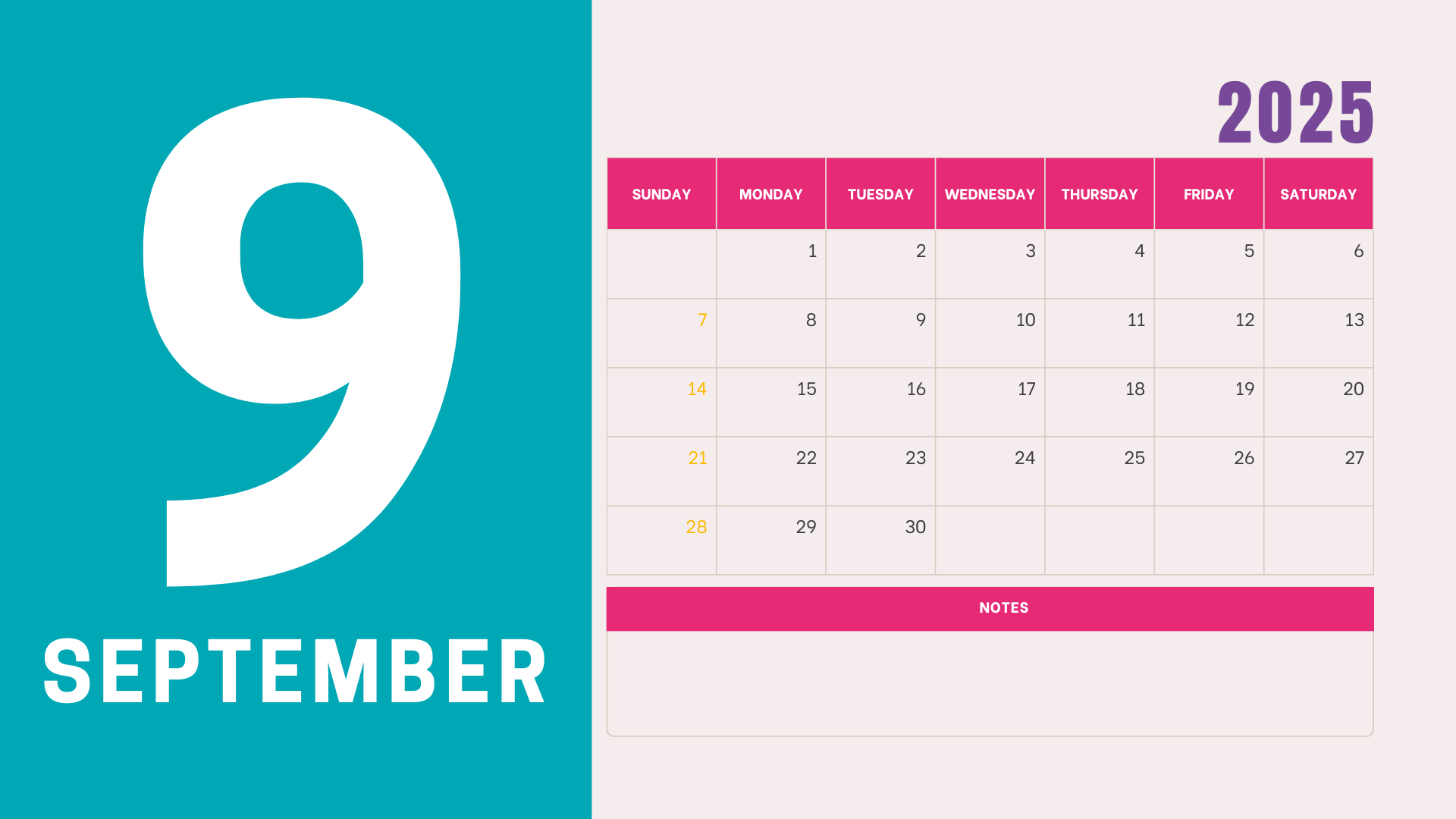 Free September 2025 Calendar - Pdf | 19Kb | 1 Page(S) - September 2025 Calendar Printable Waterproof