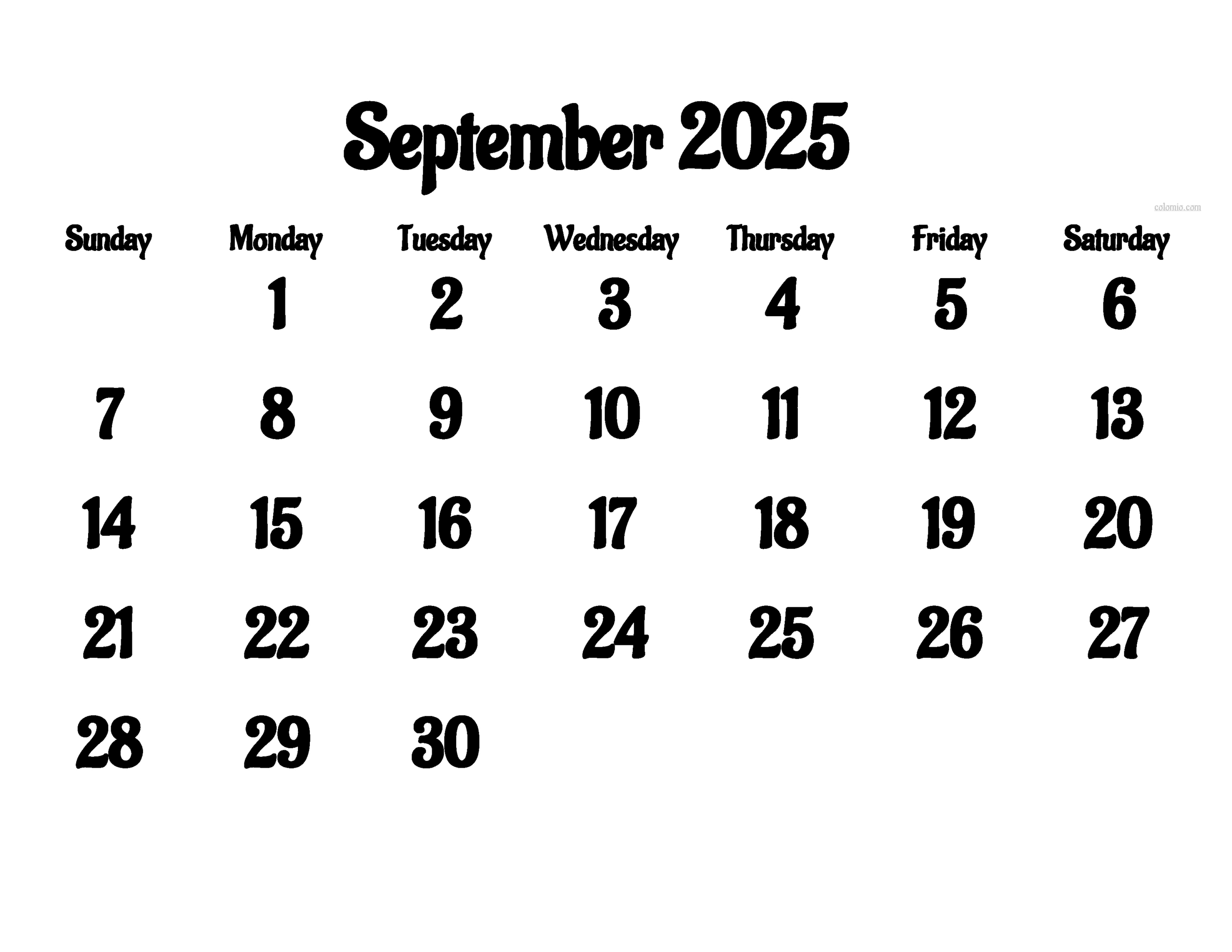 Free September 2025 Calendar | Printable Pdf, Xls, Png Formats - September Calender 2025