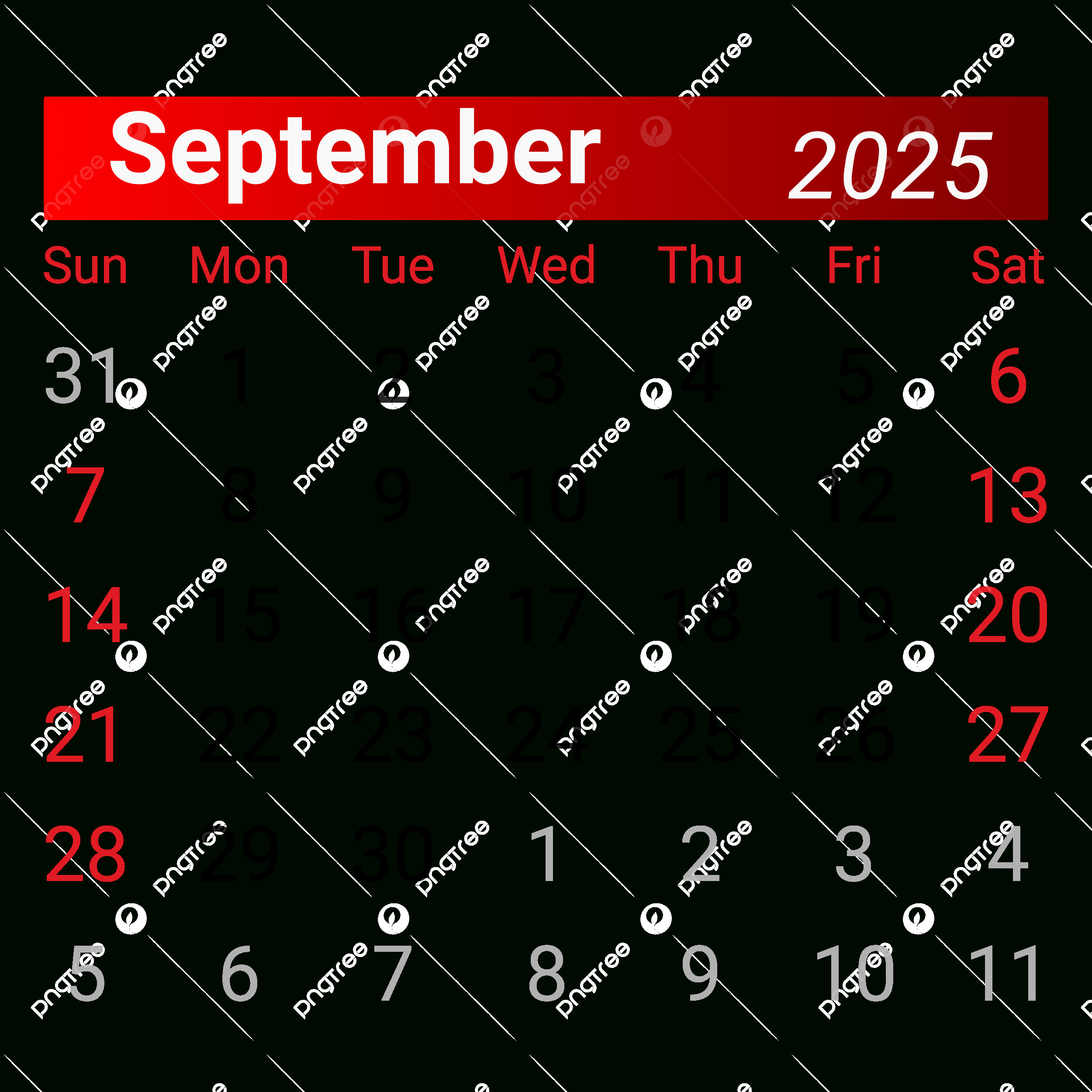 Kalender September 2025 Vektor, Kalender 2025, Kalender September - Calendar September 2025 Png