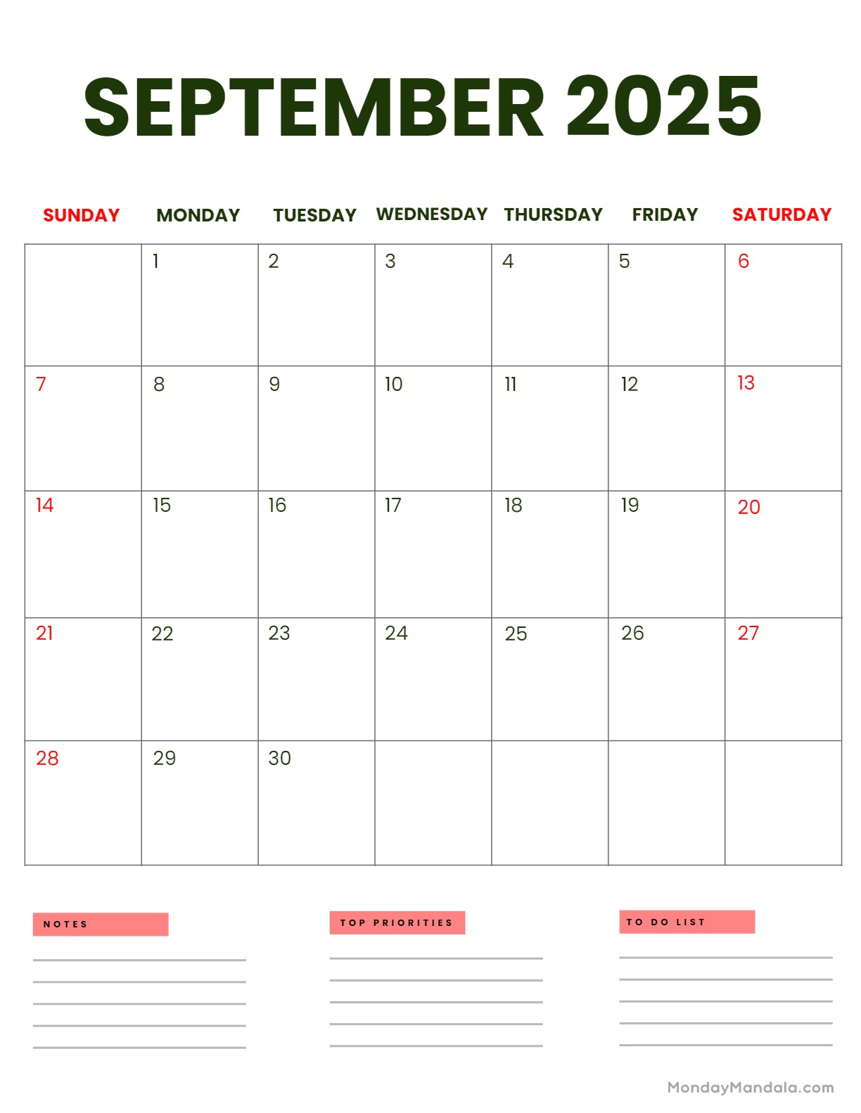 September 2025 Calendar (52 Free Pdf Printables) - September 2025 Calendar Monday Mandala