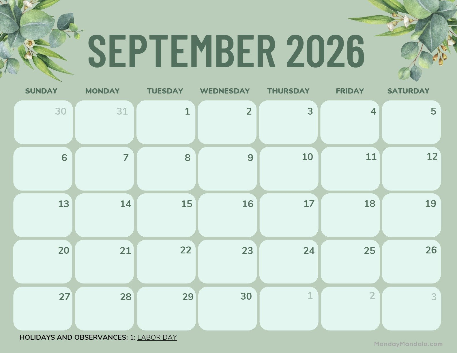 September 2025 Calendar (52 Free Pdf Printables) - September 2025 Calendar Monday Mandala