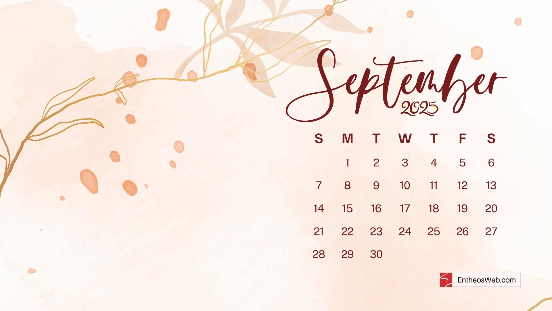 September 2025 Calendar Desktop Wallpaper Backgrounds | Entheosweb - September 2025 Desktop Wallpaper