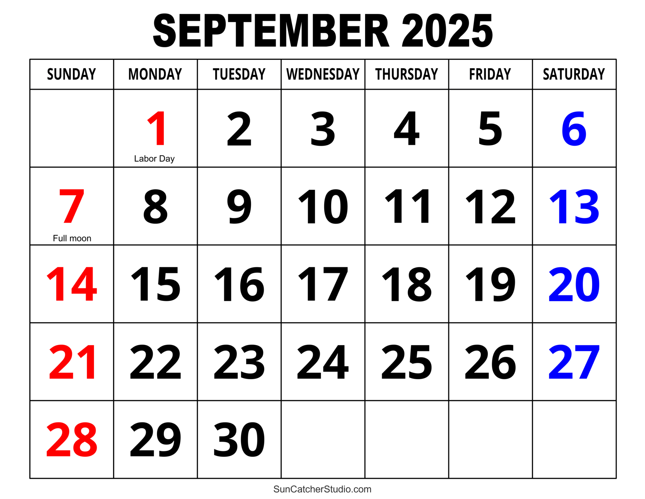 September 2025 Calendar (Free Printable) – Free Printables - Month Of September 2025 Calendar