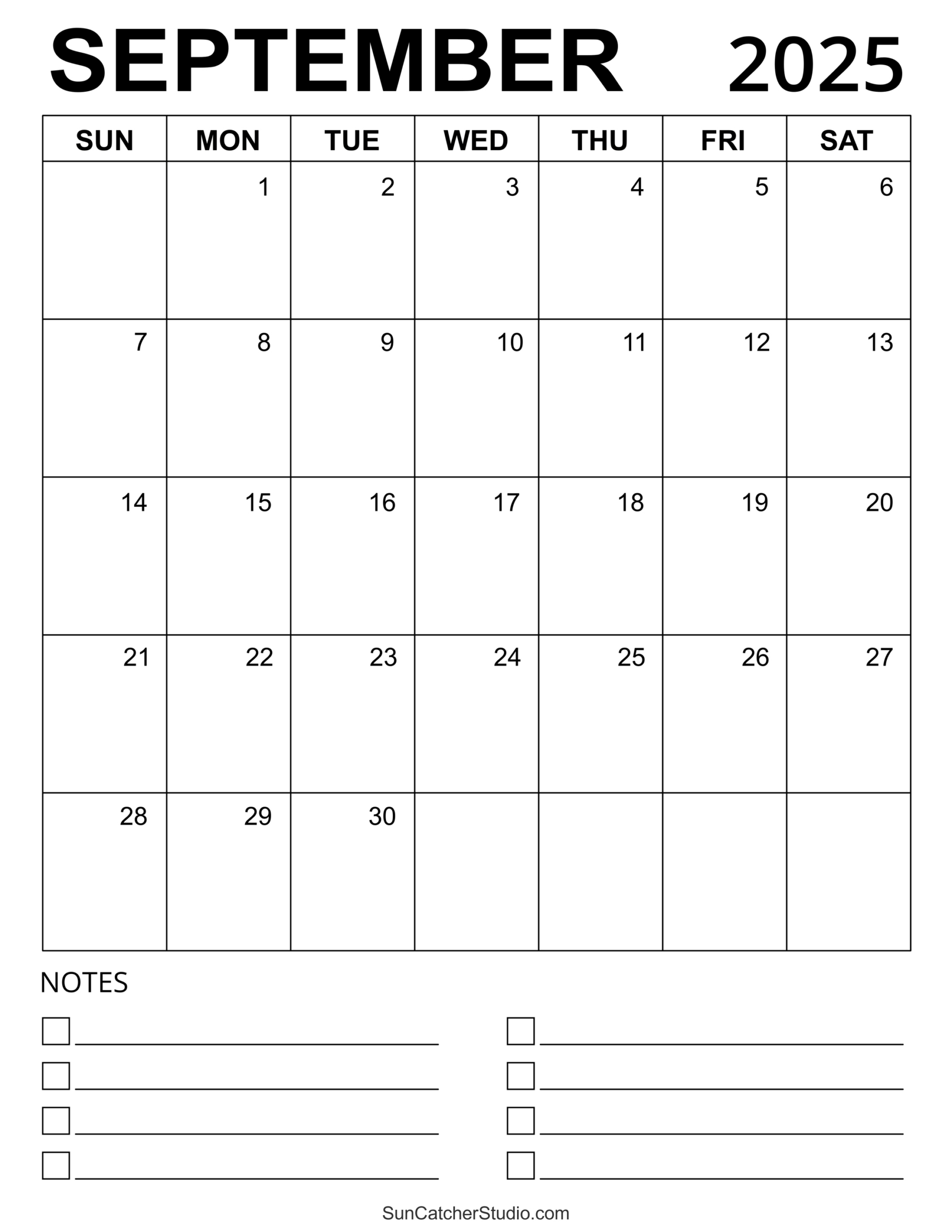 September 2025 Calendar (Free Printable) – Free Printables - September 2025 Calendar Coloring