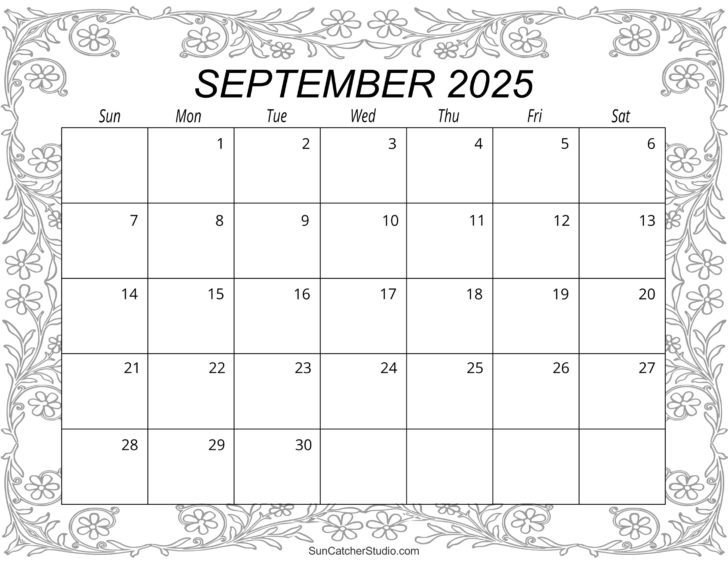 September 2025 Calendar Cute Printable
