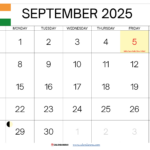 September 2025 Calendar India – September 2025 Tamil Calendar