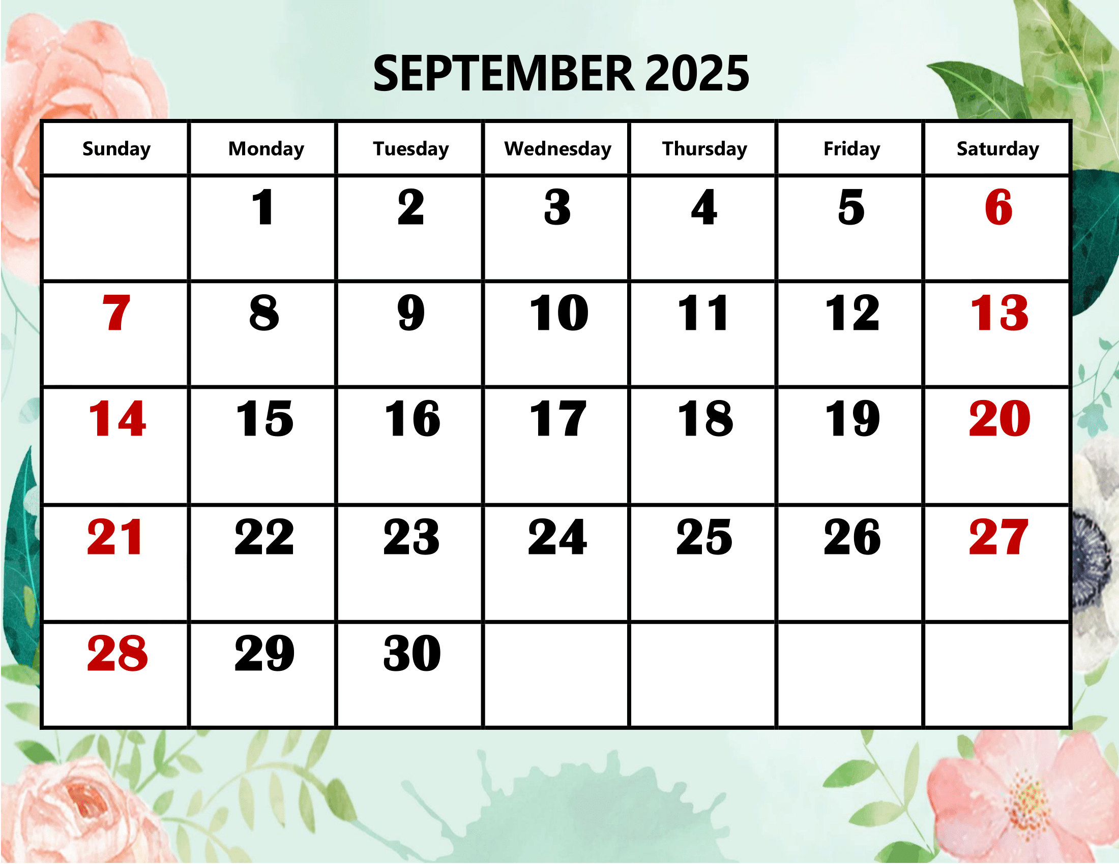 September 2025 Calendar Printable Pdf Template With Holidays - Calendar September 2025 Holiday