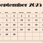 September 2025 Calendar Printable Pdf Template With Holidays – Calendar September 2025 Printable