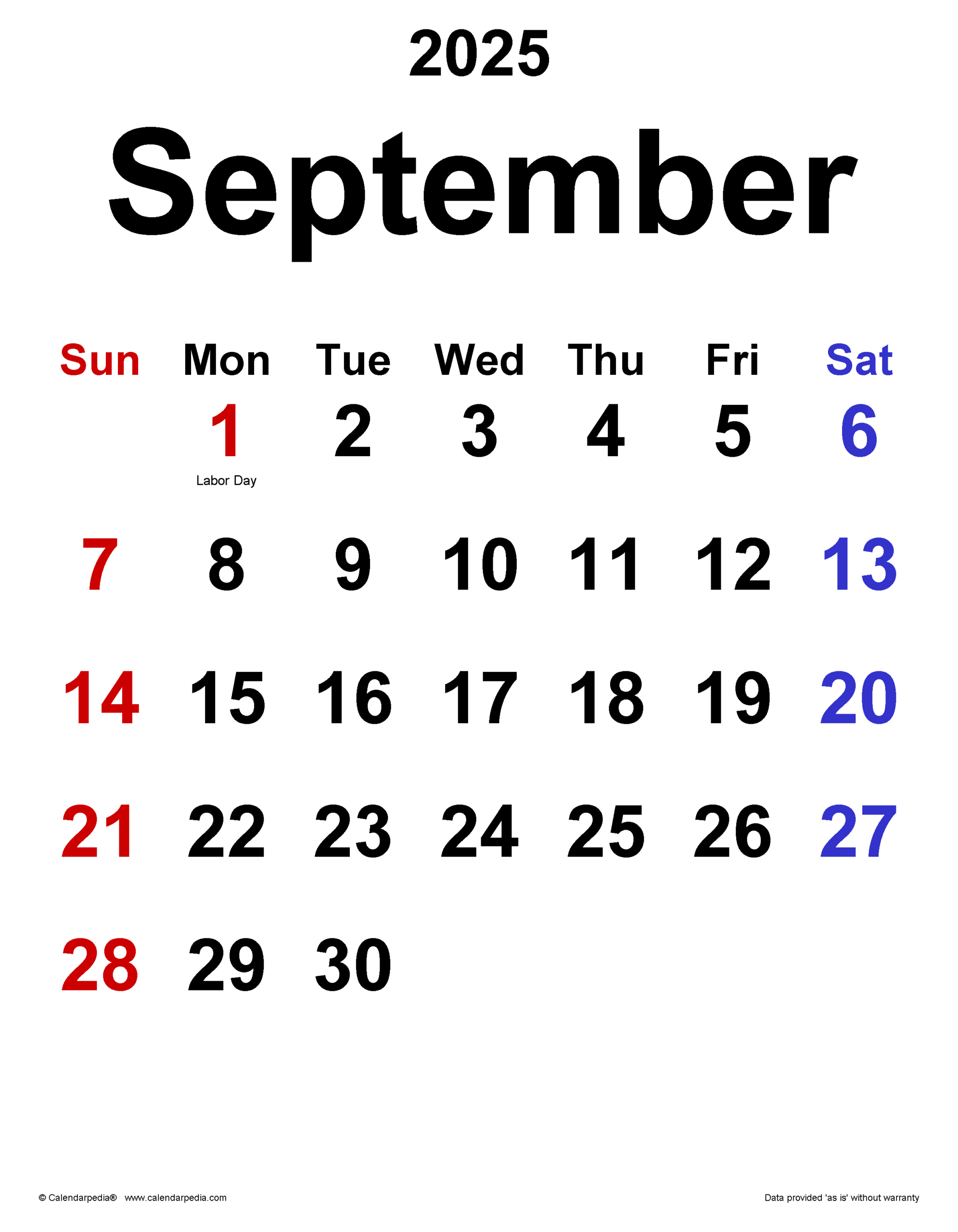 September 2025 Calendar | Templates For Pdf, Excel And Word - September 2025 Calendar Mini