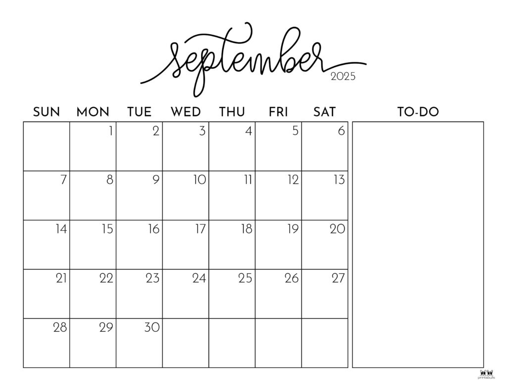 September 2025 Calendars - 107 Free Printables | Printabulls - Calendar September 2025
