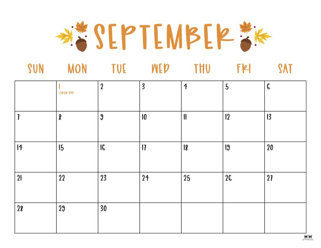 September 2025 Calendars - 107 Free Printables | Printabulls - Cute September 2025 Calendar