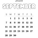 September 2025 Calendars – 23 Cute Free Printable Pdfs | Saturdaygift – September 2025 Calendar Black