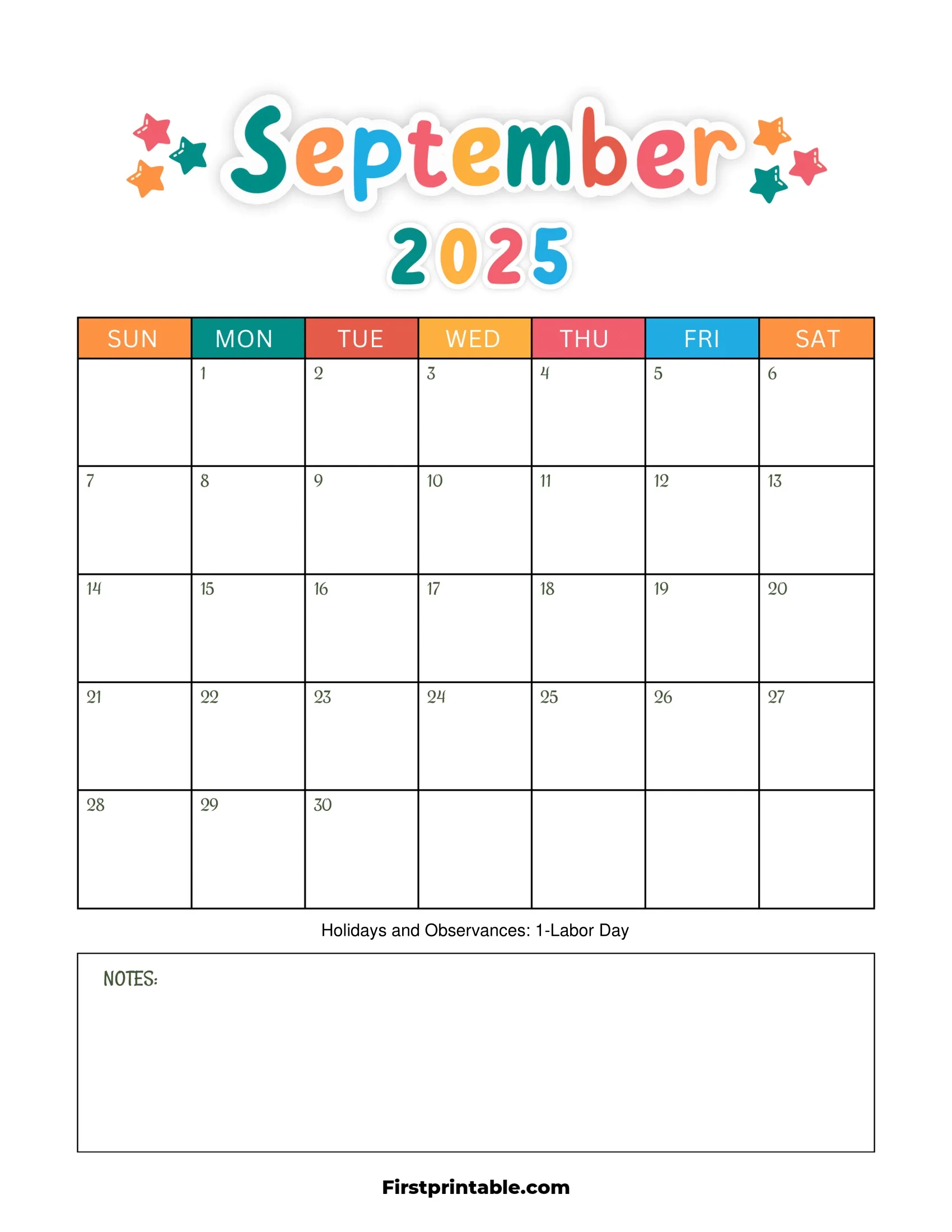 September 2025 Calendars - Free Printable &amp;amp; Fillable - September 2025 Calendar Options