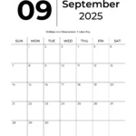 September 2025 Calendars – Free Printable & Fillable – September Blank Calendar 2025 Printable