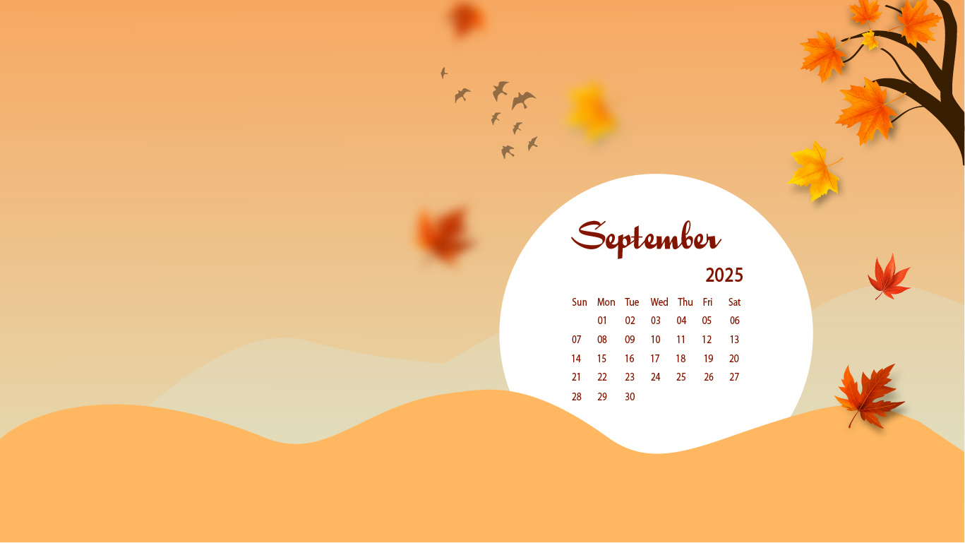 September 2025 Desktop Wallpaper Calendar - Calendarlabs - September 2025 Background