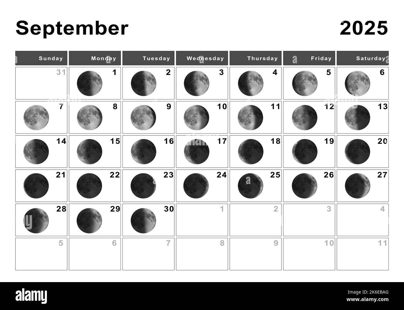 September 2025 Lunar Calendar, Moon Cycles, Moon Phases Stock - Full Moon Schedule September 2025 Calendar