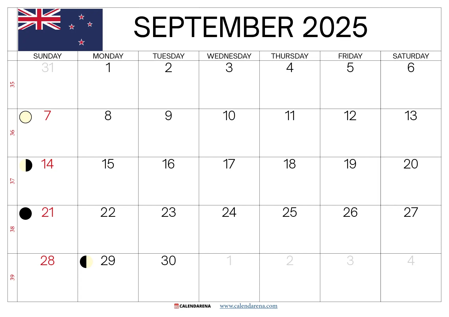 September Calendar 2025 Nz - September 2025 Calendar Nz