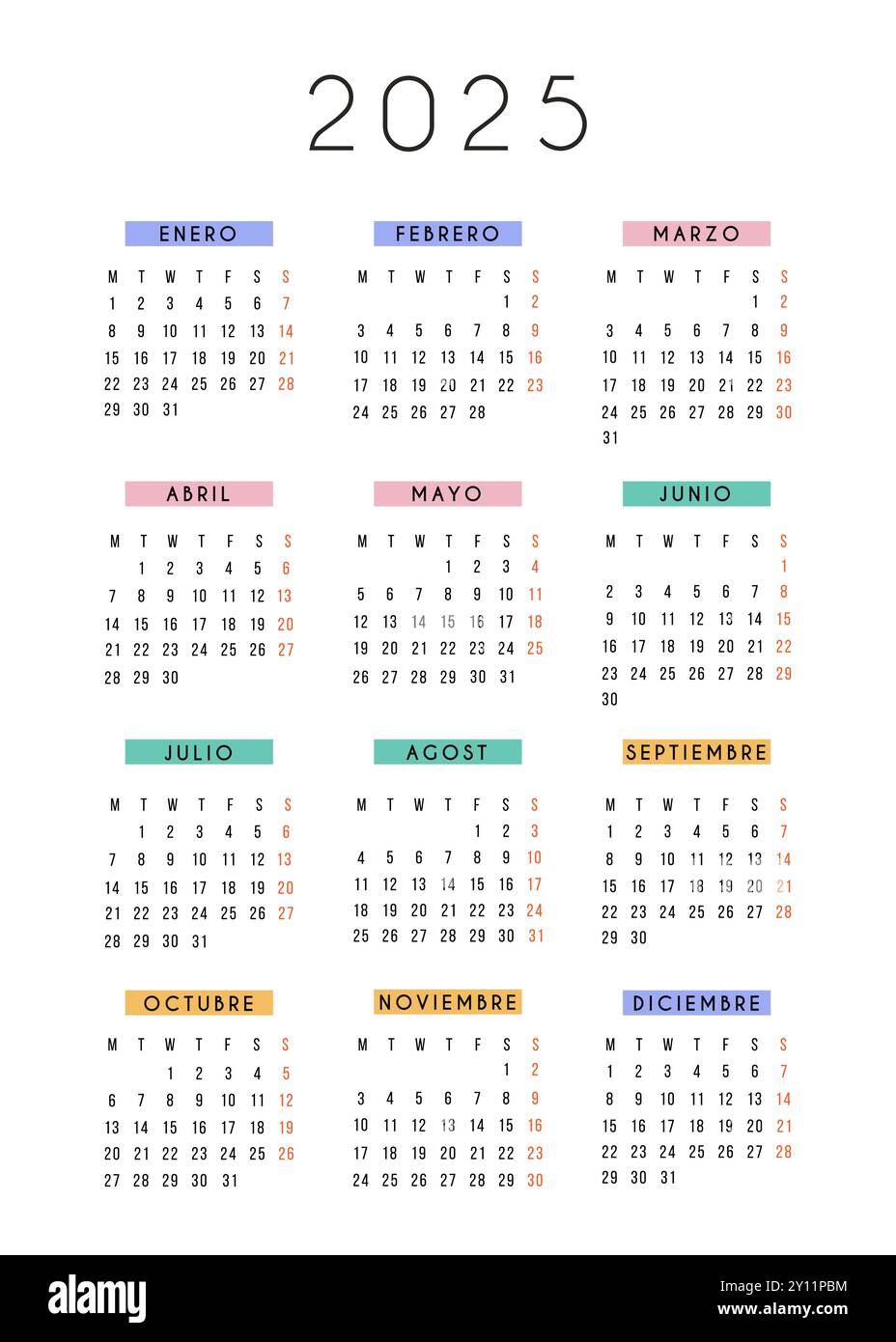 September Calendar Spanish Hi-Res Stock Photography And Images - Alamy - September 2025 Calendar in Spanish